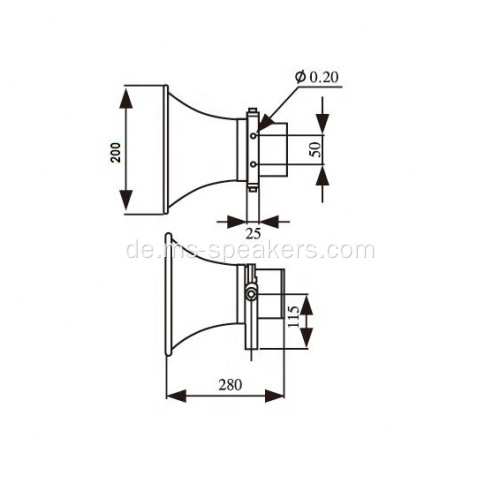 25W Aluminium im Freien wasserdicht 70 V 100 V Lautsprecher